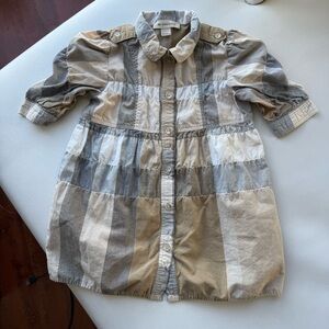Baby kid dress long sleeves 12/18 months Burberry beige